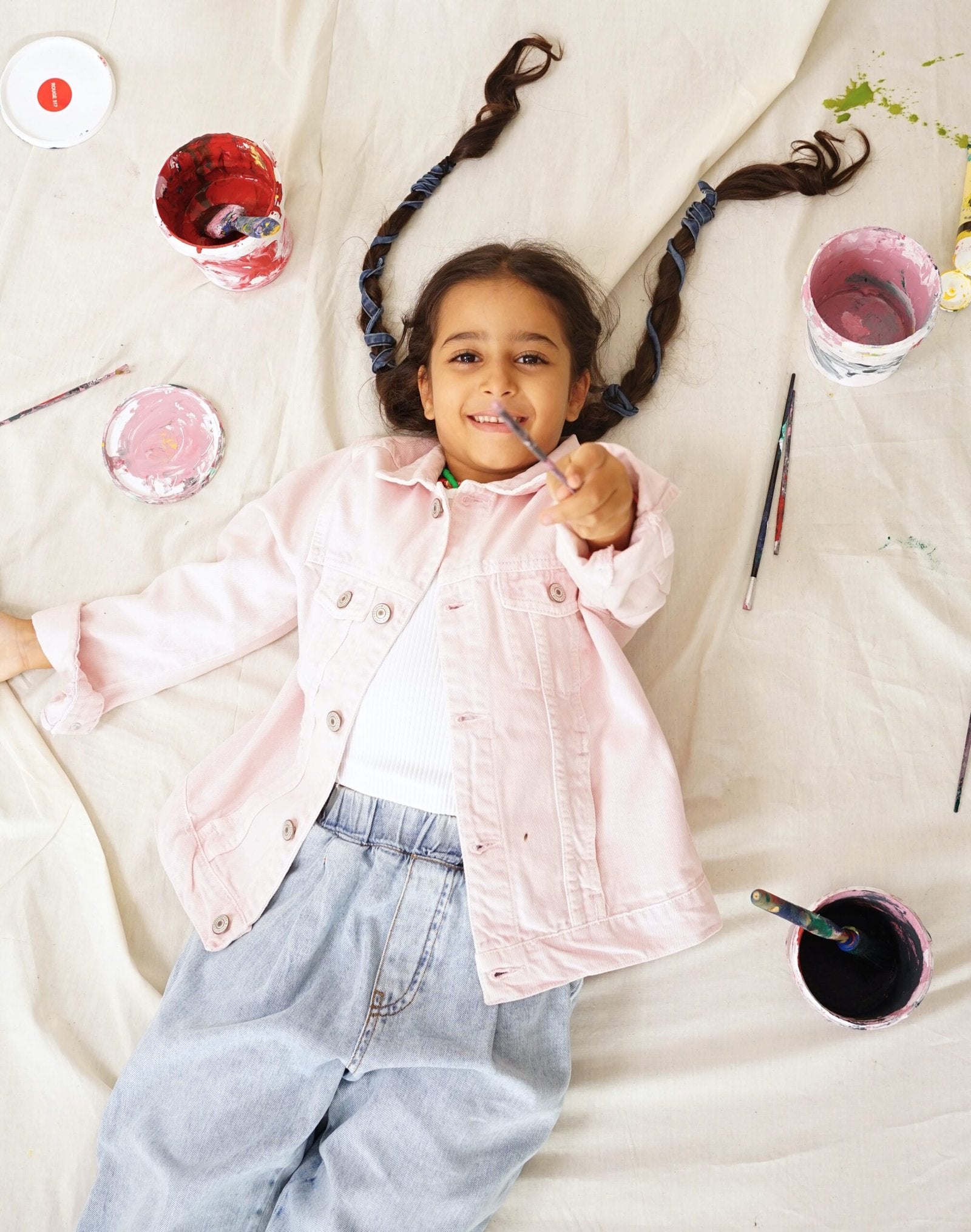 Veste en jean rose pour fille