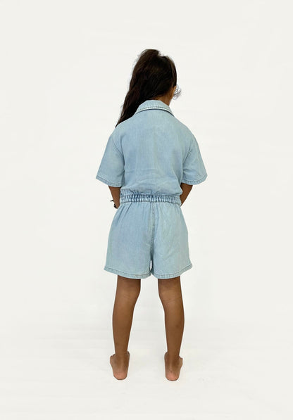 Combinaison courte en jean Monet
